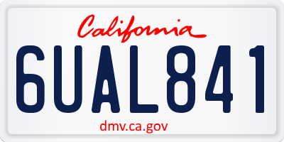 CA license plate 6UAL841
