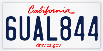 CA license plate 6UAL844