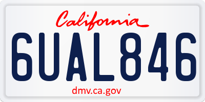 CA license plate 6UAL846