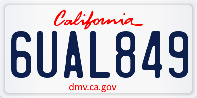 CA license plate 6UAL849