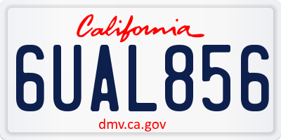 CA license plate 6UAL856
