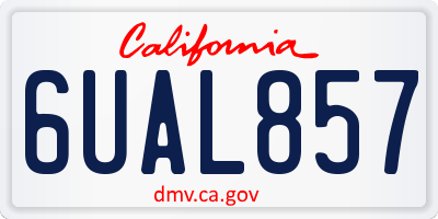 CA license plate 6UAL857
