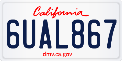 CA license plate 6UAL867