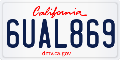 CA license plate 6UAL869