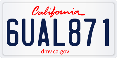CA license plate 6UAL871