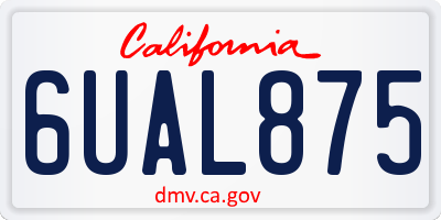 CA license plate 6UAL875