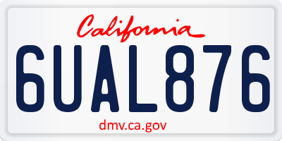 CA license plate 6UAL876