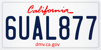 CA license plate 6UAL877