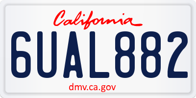 CA license plate 6UAL882