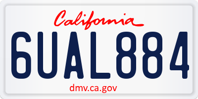 CA license plate 6UAL884