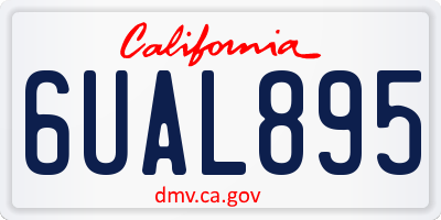 CA license plate 6UAL895