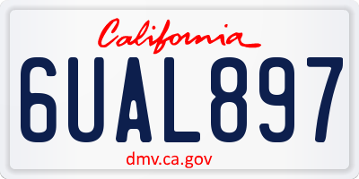 CA license plate 6UAL897