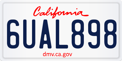 CA license plate 6UAL898