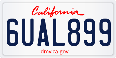 CA license plate 6UAL899