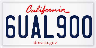 CA license plate 6UAL900