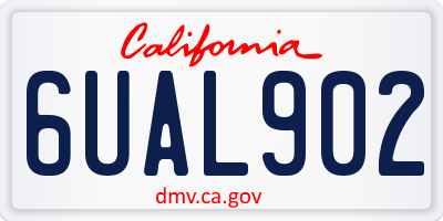 CA license plate 6UAL902