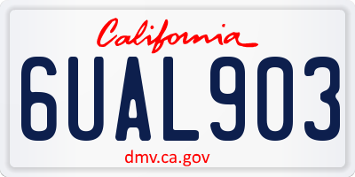 CA license plate 6UAL903