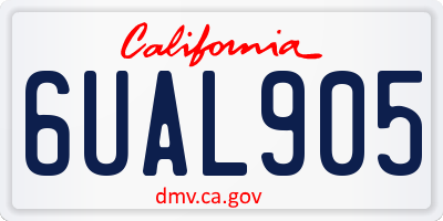 CA license plate 6UAL905