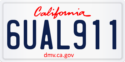 CA license plate 6UAL911