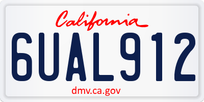 CA license plate 6UAL912