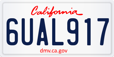 CA license plate 6UAL917