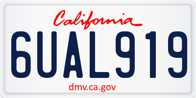 CA license plate 6UAL919