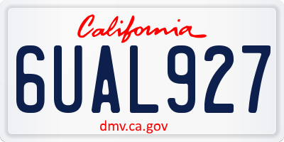 CA license plate 6UAL927