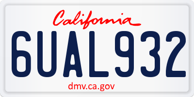 CA license plate 6UAL932