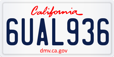 CA license plate 6UAL936