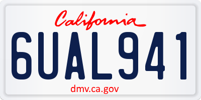 CA license plate 6UAL941