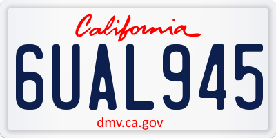 CA license plate 6UAL945