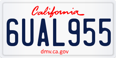 CA license plate 6UAL955
