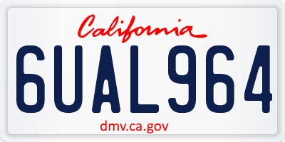 CA license plate 6UAL964