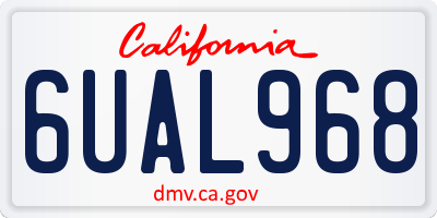 CA license plate 6UAL968