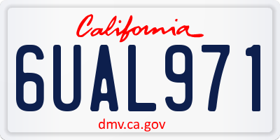CA license plate 6UAL971