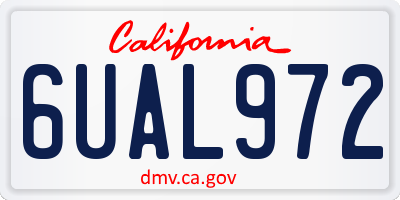 CA license plate 6UAL972