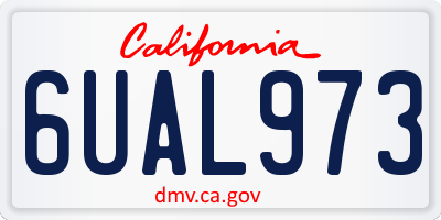 CA license plate 6UAL973