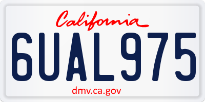 CA license plate 6UAL975