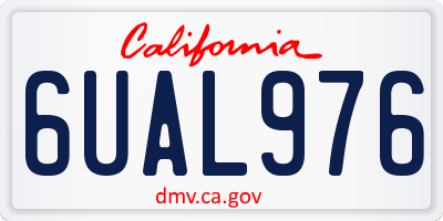 CA license plate 6UAL976