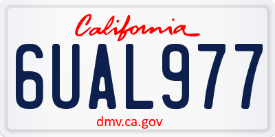 CA license plate 6UAL977