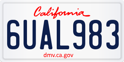 CA license plate 6UAL983