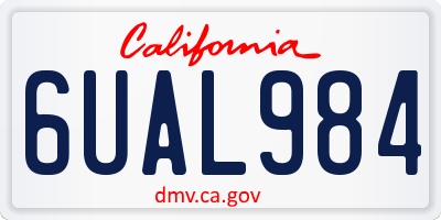 CA license plate 6UAL984