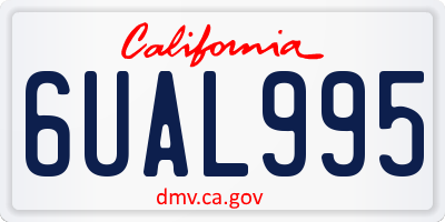 CA license plate 6UAL995