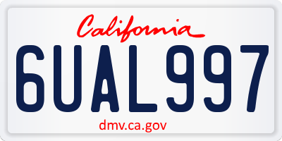 CA license plate 6UAL997