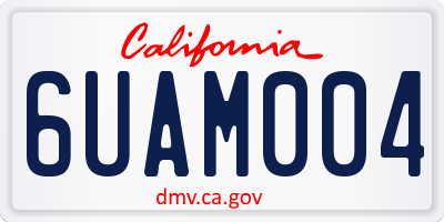 CA license plate 6UAM004