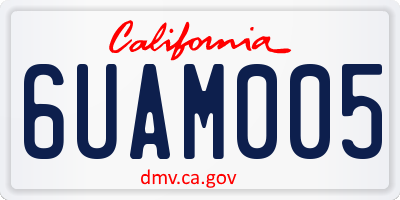 CA license plate 6UAM005