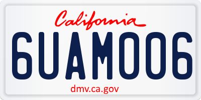 CA license plate 6UAM006