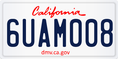 CA license plate 6UAM008