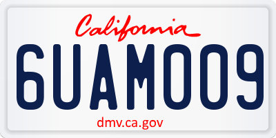 CA license plate 6UAM009