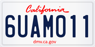 CA license plate 6UAM011